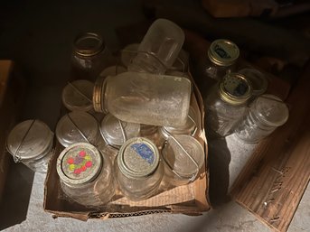 Lot Of Old Canning Jars, Etc.