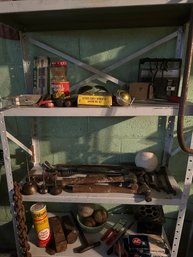 Vintage Tools, Etc. Everything On 3 Shelves