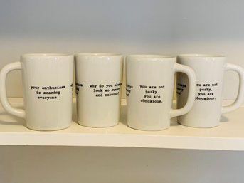 Fishs Eddy Insult Mugs Set Of 4