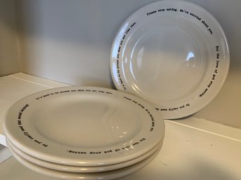 Fishs Eddy Insult Dinner Plates (4)