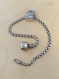 Chamilia Sterling Silver Bracelet With Happy Birthday Charm