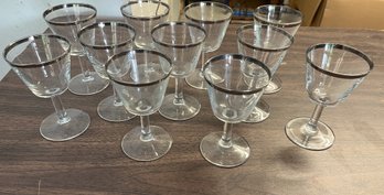 11 Rimmed Cordial Glasses - B16