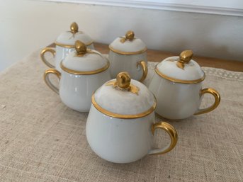 Limoges Pot De Creme Set Of 5 With Lids