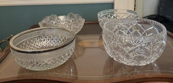 #91 Lot Of 4 Crystal Bowls