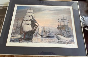 Commemorative Boston Tall Ships Framed And Matted Print By Kipp Soldwedel - F42