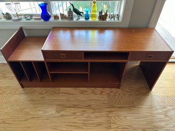 Coolest Ever Mid Century Danish Modern Teak Expanding Media Console - LR1