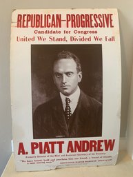 Vintage A.Piatt Andrew Campaign Poster ..