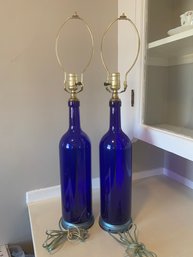 Cobalt Blue(wine Bottle) Lamps Custom Made (2)