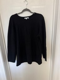 1 - Chico's Size 4 Black 100% Cashemere Sweatr