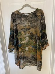 5 - Bryn Walker Size L Sheer Long Sleeve Top