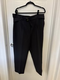 9 - Ann Taylor Size 16 Black Ladies Trousers With Belt