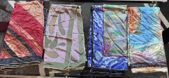 56 - Lot Of 4 - 100% Ladies Silk Scarves By Hayri & Tony Wigg