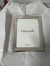 Christofle Sterling Argent 925 Picture Frame With Wood Back 5 X 7 New In Box - B31