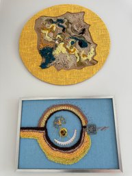 2 Original Textile Art Pieces By Ethel Shulam - AO4