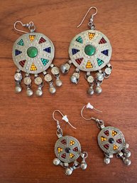 2 Pairs Of Intricate Handmade Earrings - B15