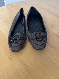 #86 - Michael Kors Size 8 - Bronze/gold Flat Shoes - Like New