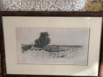 Amos W. Sangster Signed Etching