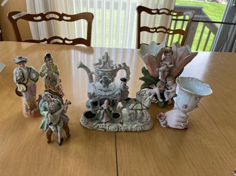 Ardalt Porcelain Cherub Vase And Assorted Ceramic Or Porcelain Figurines - K09