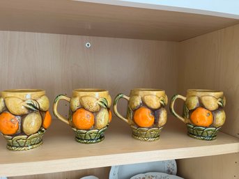 4 Inarco Vintage Orange Spice Mugs - L23