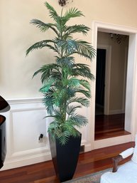 Tall Faux Palm Tree In Tin Pot -  LR2