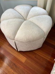 Overstuffed Cream Ottoman On Casters By Sherril Furniture - 1B5