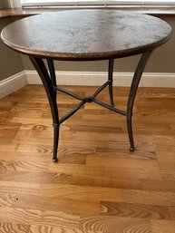 Black Leg Metal Top Round Accent Table - BM2