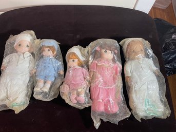 5 Precious Moments Dolls Still In Packaging