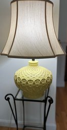 Lemon Yellow Ceramic Lamp With Textured Details - L12
