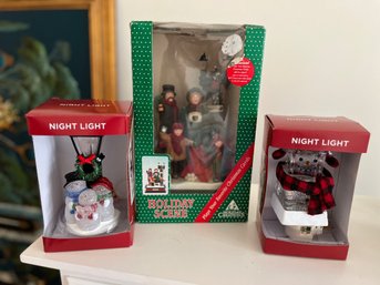 Xmas Lot Of 3 -includes 2 Boxed Night Lights - C08