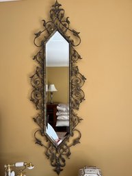 Antiqued Gold Scrolled Beveled Wall Mirror - MB5