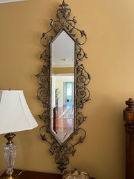 Antiqued Gold Scrolled Beveled Wall Mirror - MB8