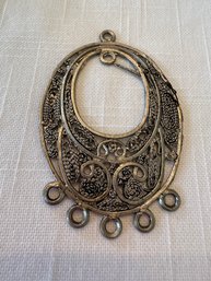 Oval Handmade Filigree Chatelaine / Pendant - J24