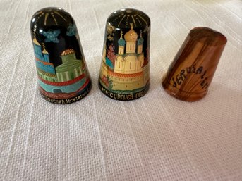 Painted Wood Souvenir Thimbles - J29