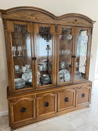 Large Beautiful Double Hutch With Glass Doors And Shelves - D7
