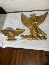 Carved Wooden Eagle And A Carboard Eagle