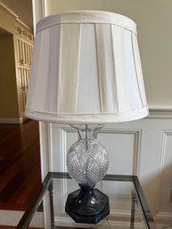 Stunning Waterford Crystal Lamp With Marble Base And Waterford Silk Lamp Shade - LR9