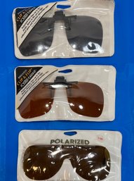 Cool Lot Of 3 Polarized Lenses-clip And Flip
