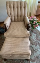 Lovely Mauve Side Chair With Ottoman And Coordinating Pillow - LV12