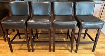 4 Chestnut Faux Leather Barstools -BM3