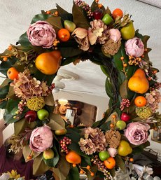 Large Fall Fruit And Flower Wreath - LV9