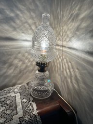 Vintage Waterford Crystal Electric 2 Piece Lamp With Acorn Shade  - Lv27