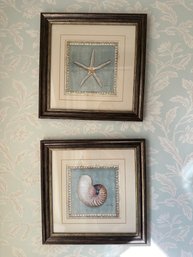 Pair Of Small Shell Framed Prints - 2LBR2