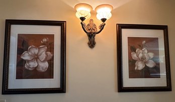 Pair Of Large Framed Magnolia Flower Prints - MB14