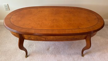 Sorrento, Italy Benchmade Coffee Table W/Stunning Inlaid & Carved Wood In High Gloss Finish