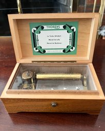 Early 20th Century Switzerland Thorens Cylinder Working Music Box: Plays 4 Songs - Lv45