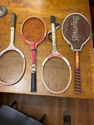 4 Old Tennis Racquets