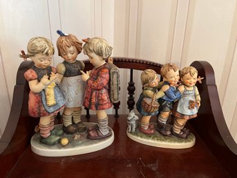 Large Hummel Figurines Lot Of Two Includes Follow The Leader And School Girls - Dr41