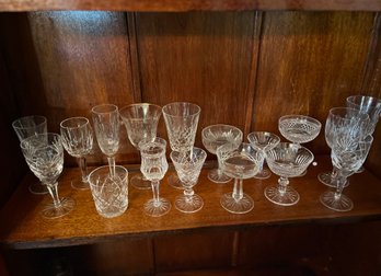 Miscellaneous 15 Piece Crystal Glassware Of Assorted Brands And Styles - Dr51