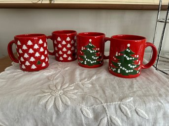 Waechtersbach W.Germany Christmas Tree Mugs (4)