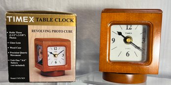Unused-Timex Table Clock Revolviong Photo Cube